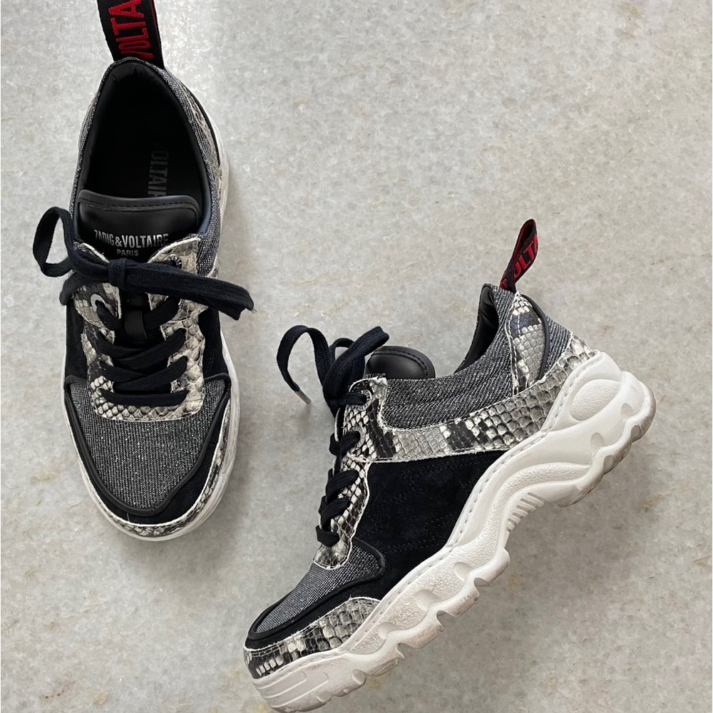 Zadig & Voltaire Black and Gray Athletic Shoes